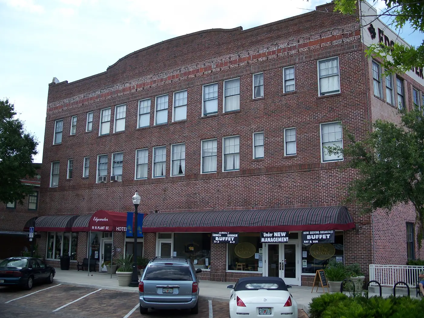 A historic building in downtown Winter Garden, where the city's holiday light show and December events take place