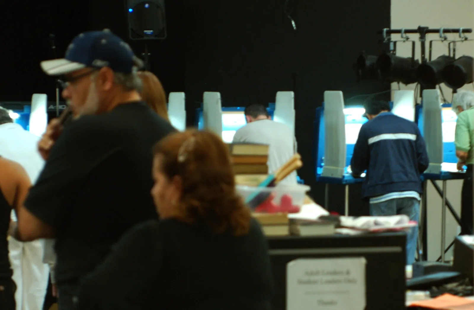 Voters mark their ballots at a polling place in Orlando on Election Day.