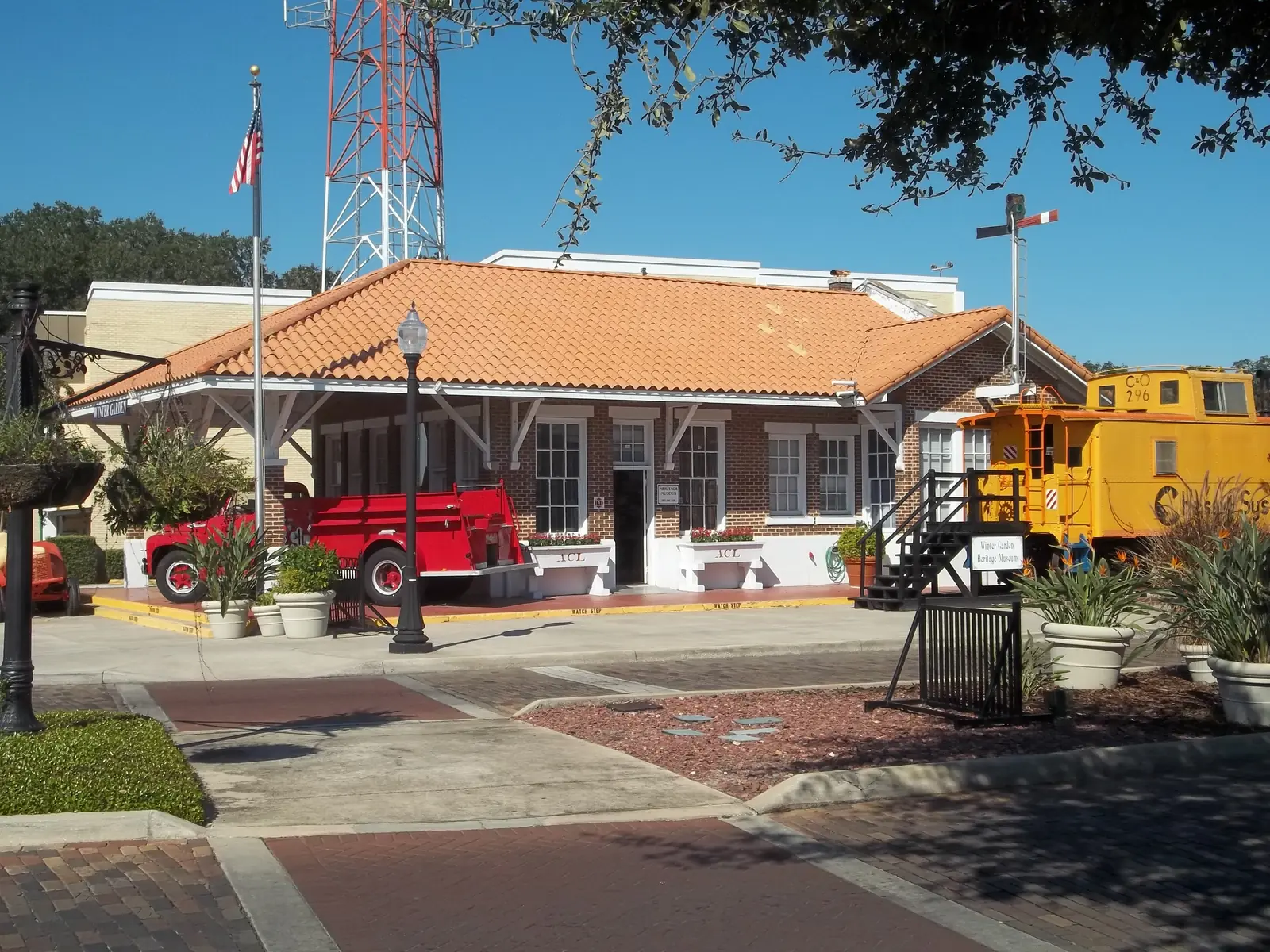 An American flag outside the Winter Garden Heritage Museum in the city's Downtown Historic District