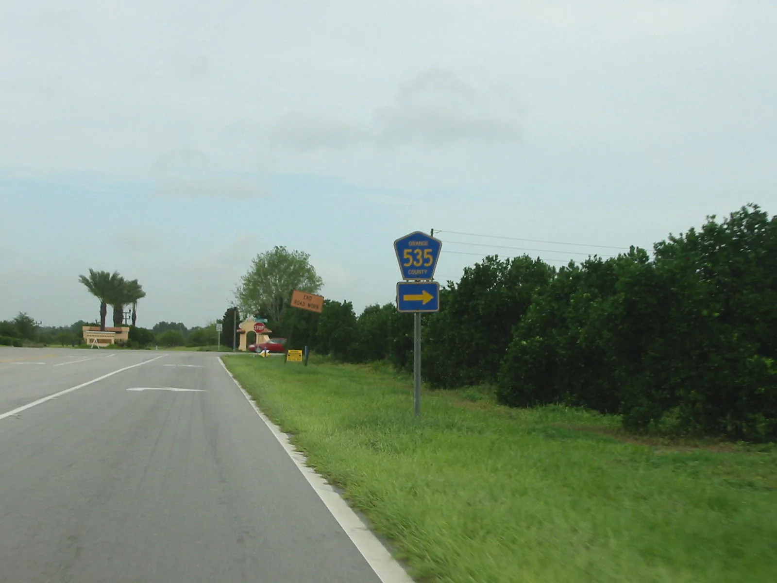 County Road 535 at Ficquette Road in Horizon West in 2003, when citrus groves still lined the road