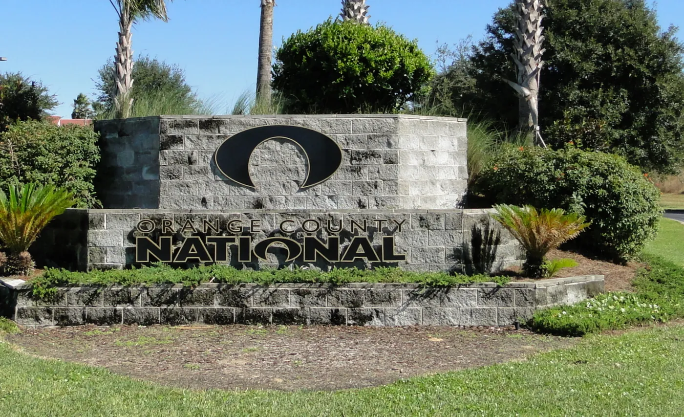The entrance sign at Orange County National Golf Center in Horizon West, an Orange County early voting site
